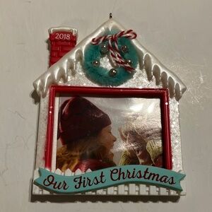 Hallmark‎ Keepsake 2018 Our First Christmas Photo Ornament